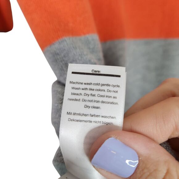 SMARTWOOL Sweater Womens Small Gray Orange Cream Shadow Pine Crew Sweater‎ Cabin - Picture 8 of 9